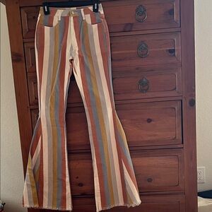 Striped Multicolor Flare Jeans